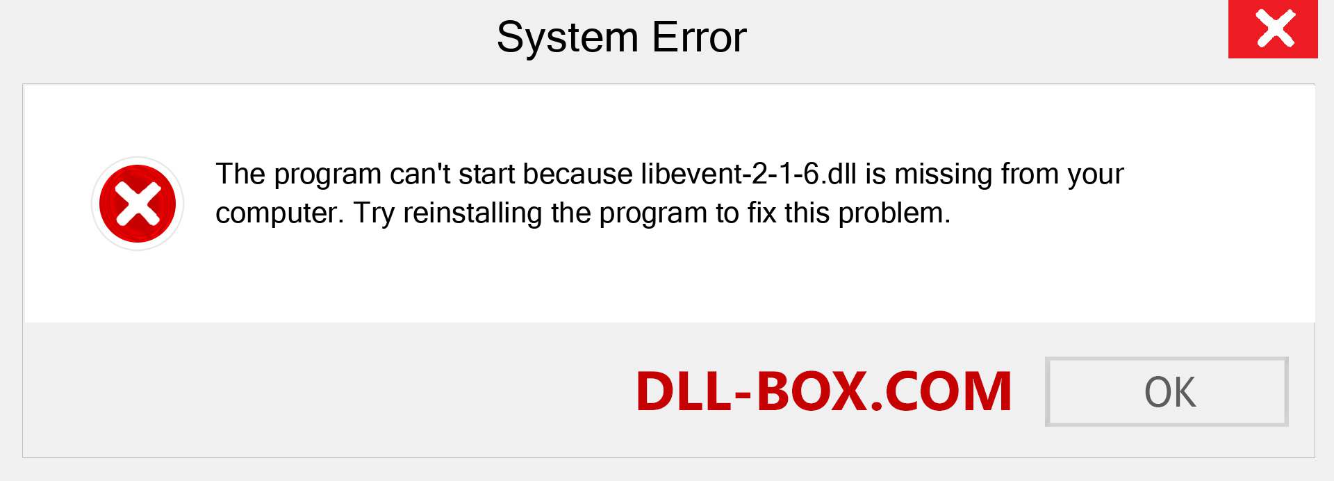  libevent-2-1-6.dll file is missing?. Download for Windows 7, 8, 10 - Fix  libevent-2-1-6 dll Missing Error on Windows, photos, images